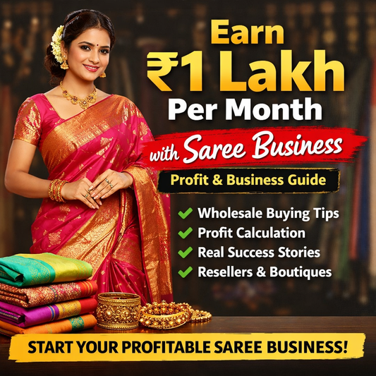 Earn 1 lakh per month saree business guide with wholesale sarees and boutique selling tips