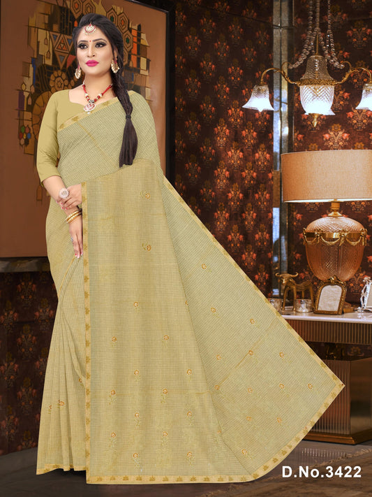 Set of 8 Sarees - Kiwi Pure Cotton Embroidered Saree
