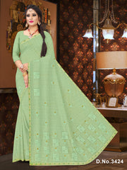 Set of 8 Sarees - Kiwi Pure Cotton Embroidered Saree