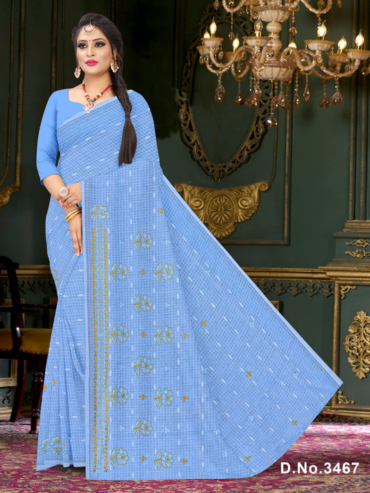 Set of 8 Sarees - Natasha Pure Cotton Embroidered Saree