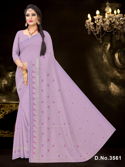 Set of 8 Sarees - Waterfall Pure Cotton Embroidered Saree