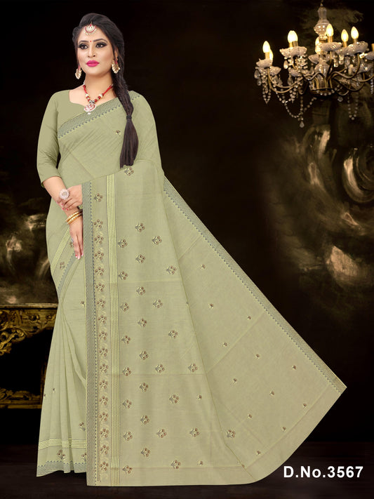 Set of 8 Sarees - Waterfall Pure Cotton Embroidered Saree