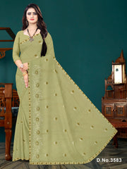 Set of 8 Sarees - Rose Gold Pure Cotton Embroidered Saree