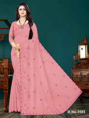 Set of 8 Sarees - Rose Gold Pure Cotton Embroidered Saree