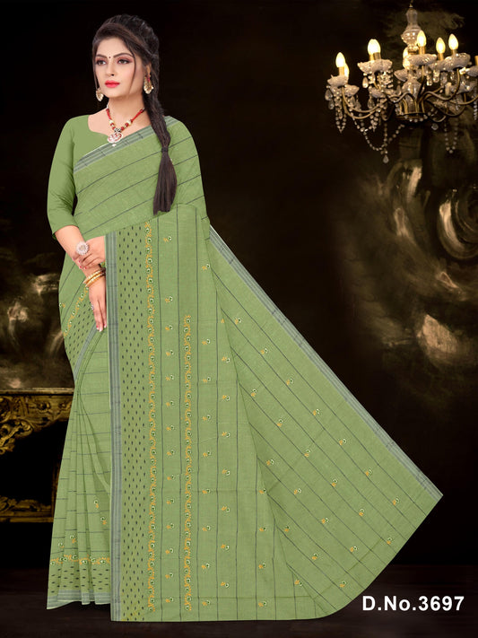 Set of 8 Sarees - Goodluck Pure Cotton Embroidered Saree