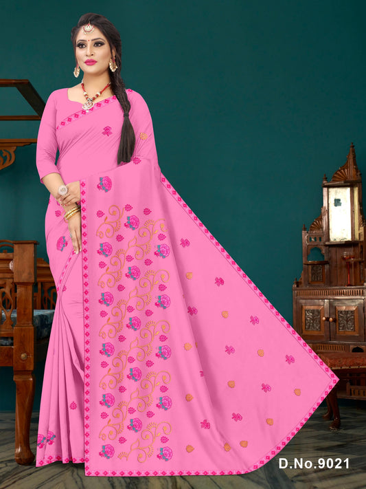 Sugandha Pure Cotton Embroidered Saree - Set of 7 Sarees