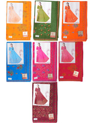 Set of 7 Sarees - Beauty Queen Pure Cotton Embroidered Saree