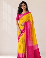 Wholesale Quantity All Over Embroidery Kota Doria Pure Cotton Saree - Red & Yellow Color
