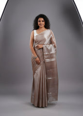 Wholesale Quantity Elegant Plain Tissue Saree with Subtle Shine
