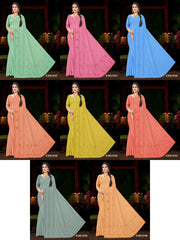 Set of 8 Sarees - Gehna Pure Cotton Embroidered Saree