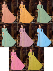 Set of 8 Sarees - Magical Point Pure Cotton Embroidered Saree