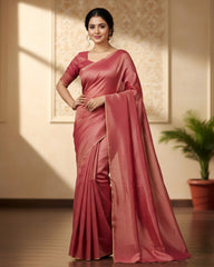 Wholesale Quantity Elegant Plain Tissue Saree with Subtle Shine