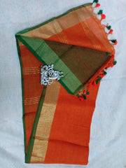 Wholesale Quantity Plain Linen Cotton Saree Order Sample