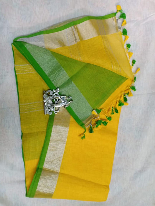 Wholesale Quantity Plain Linen Cotton Saree