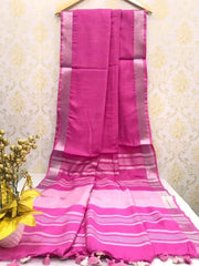 Wholesale Price Linen Cotton Plain Saree