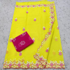 Wholesale Price Embroidered Kota Cotton Saree Order Sample