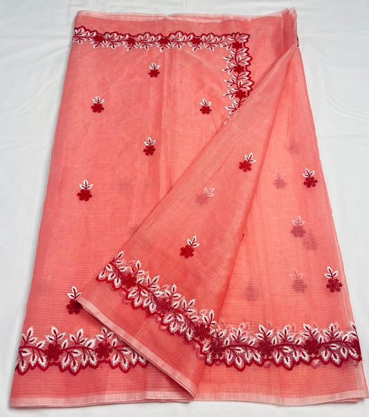 Bulk Quantity Kota Cotton Sarees With Embroidery Work