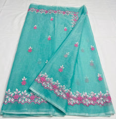 Bulk Quantity Kota Cotton Sarees With Embroidery Work Order Sample