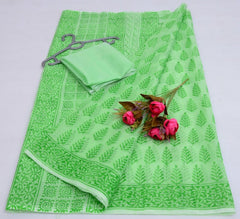 Bulk Quantity Block Printed Kota Doria Saree Order Sample