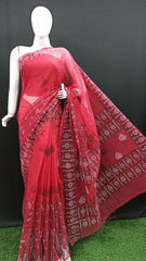 Bulk Quantity Block Printed Kota Cotton Saree Order Sample