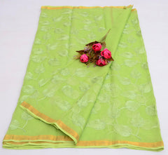 Wholesale Quantity Pure Cotton Kota Embroidered Saree - Black Color Order Sample