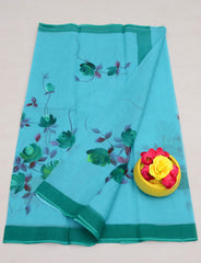 Wholesale Quantity Hand Painted Pure Cotton Kota Saree -  Blue Color Order Sample