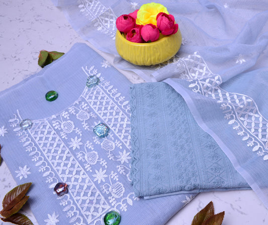 Wholesale Quantity Kota Cotton Unstitched Suit With Embroidery Work
