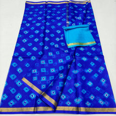 Wholesale Quantity Pure Silk Kota Doria Hand Bandhej Saree - Red Color