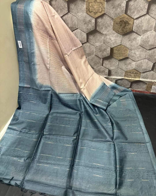 Bulk Quantity Cotton Silk Kantha Saree with Box Pattern Dyeing