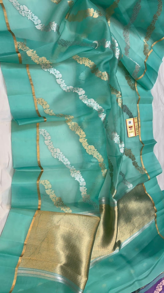 Bulk Quantity Semi Kora Organza Saree Lightweight & Festive Wear