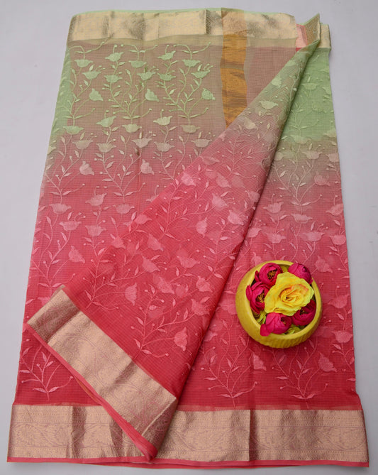 Wholesale Price Rajasthani Kota Doria Saree with All-Over Embroidery – Pure Cotton & Lightweight