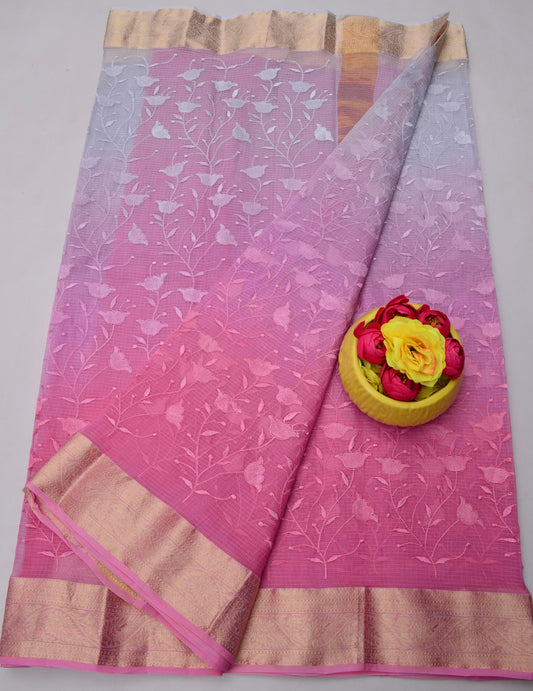 Wholesale Price Rajasthani Kota Doria Saree with All-Over Embroidery – Pure Cotton & Lightweight