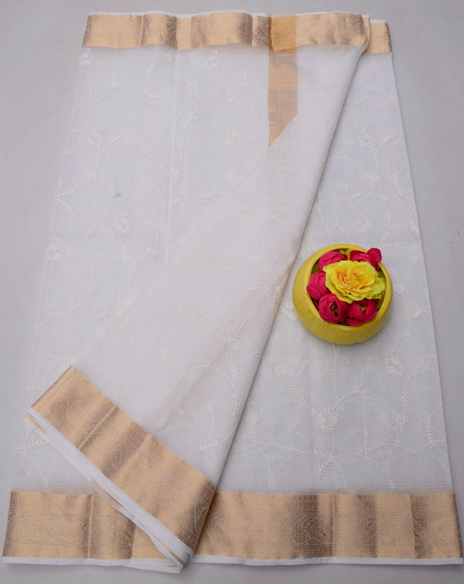 Wholesale Price Rajasthani Kota Doria Saree Pure Cotton With All Over Embroidery Work
