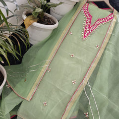 Wholesale Price Rajasthani Suit – Kota Doria Kiccha Gota Patti Work Set Order Sample