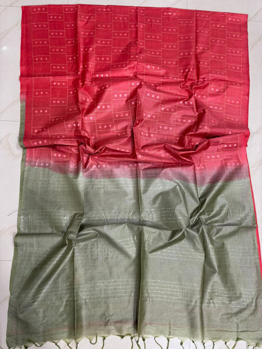 Wholesale Price Woven Buta Semi Tussar Silk Saree