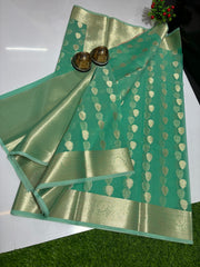 Wholesale Price Banarasi Kora Organza Silk Saree with Zari Work