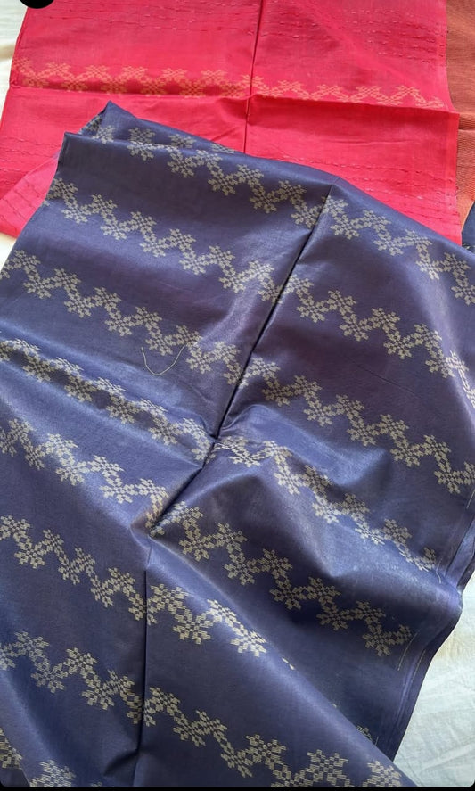 Wholesale Quantity ZigZag Woven Pattern Cotton Silk Saree