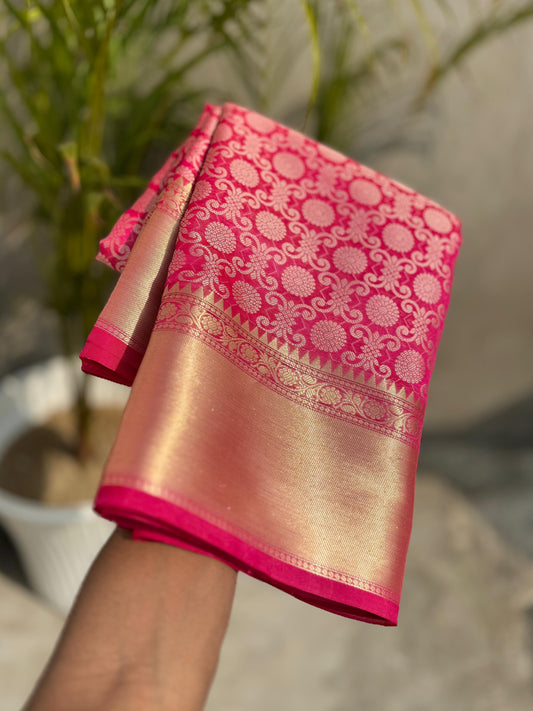 Bulk Quantity Banarasi Semi Katan Silk Saree