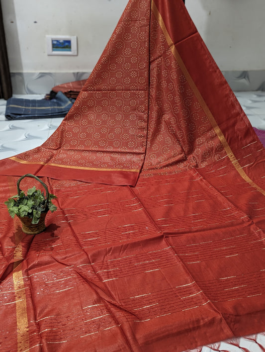 Bulk Price Kantha Woven Semi Tussar Silk Saree