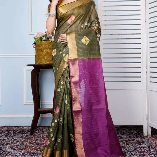Bulk Quantity Bandhani Printed Semi Silk Saree