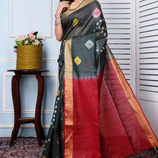 Bulk Quantity Bandhani Printed Semi Silk Saree
