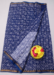 Wholesale Quantity Pure Cotton Kota Doria Wax Batik Printed Saree  - Purple Color