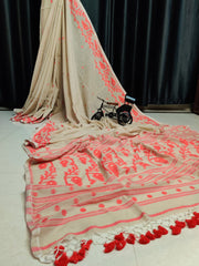 Wholesale Price Cotton MulMul Jamdani Saree with Running Blouse