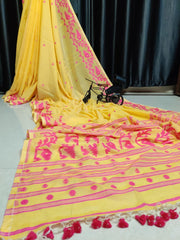Wholesale Price Cotton MulMul Jamdani Saree with Running Blouse