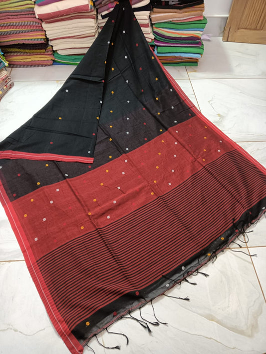 Bulk Quantity Cotton Jamdani Saree With Dobby Weaving