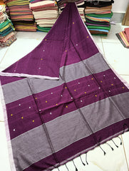 Wholesale Price Cotton Heart weaving Jamdani Saree With Running Blouse