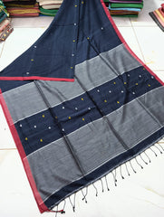 Wholesale Price Cotton Heart weaving Jamdani Saree With Running Blouse