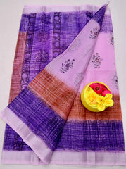 Bulk Quantity Elegant Kota Doria Hand-Printed Sarees