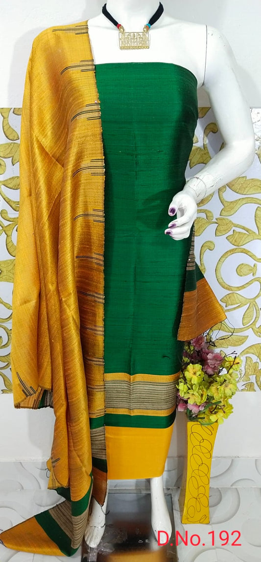 Bulk Price Elegant Handloom Weaved Raw Silk Suit in Faleure Dupion Fabric