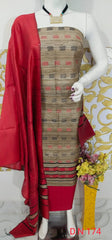 Wholesale Quantity Elegant Handloom Weaved Raw Silk Suit in Faleure Dupion Fabric